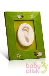 BABY OTISK – sada pro otisk s ručně malovaným rámkem – zelená