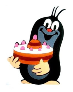 Pěnová dekorace Krteček s dortem