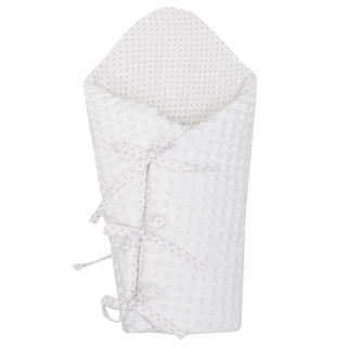 Luxusní šněrovací zavinovačka z Minky bílá 75x75 cm New Baby 