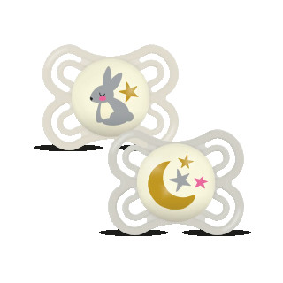 Šidítko Ortodonické Perfect Night 0 m+ Mam Béžová+Šedá