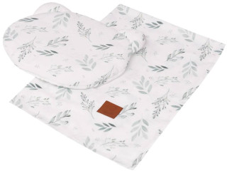 Bambusová letní sada polštářku s přikrývkou Listy Infantilo