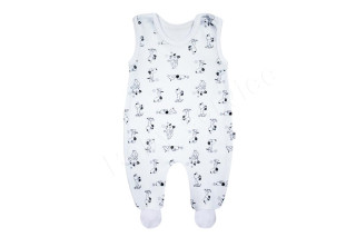 Bavlněné dupačky Pejsek Baby Service Bílý lem