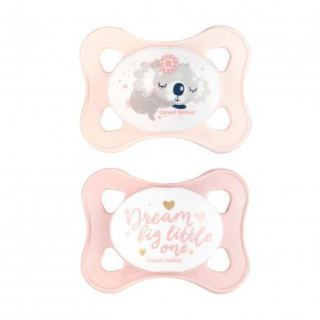 Set symetrických silikonových MINI dudlíků 0-2 m Canpol babies Sleepy koala - Růžový