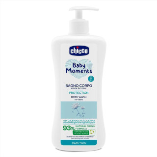 Šampon na tělo s dávkovačem Baby Moments Protection 93% přírodních složek 750 ml Chicco