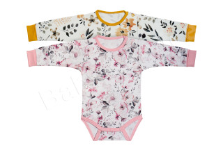 Kojenecké body roustoucí dlouhý rukáv - potisk žlutá Baby Service