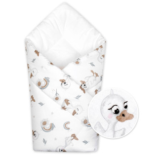 Kojenecká zavinovačka Klasik Kačátko bílá/béžová