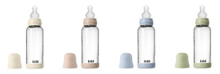 Antikoliková skleněná láhev se silikonovým dudlíkem 240 ml BIBS