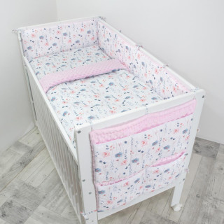 6 dílná sada do postýlky Minky Verona 100 x 135 cm Esito - růžová