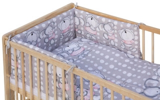 Souprava do postýlky 6dílná - Scarlett Pegas - šedá 100 x 135 cm