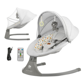 Lehátko houpací s melodií 2v1 Lumi, do 9 kg, Premium Light Grey Kinderkraft