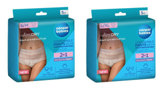 Jednorázové poporodní kalhotky s vložkou 2 v 1, 5 ks Canpol babies