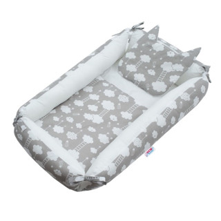 Multifunkční hnízdečko s polštářkem a peřinkou New Baby Mráček šedé