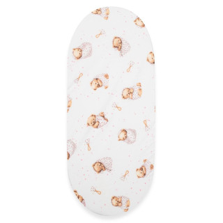 Bavlněné prostěradlo do kočárku Sweet teddy bear 35 x 75 cm pink New Baby