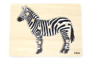 Dřevěná montessori vkládačka - zebra