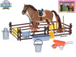 Kids Globe Horses kůň 18 cm stojící s doplňky