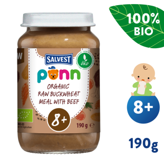 Sklenička Salvest Ponn BIO Hovězí maso s pohankou a zeleninou (190 g) 8m+