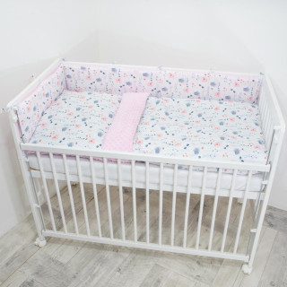 5 dílná sada do postýlky Minky Verona 100 x 135 cm Esito - růžová