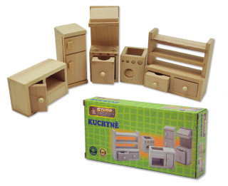 Dřevěný nábytek pro panenky - kuchyně