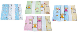 Flanelové pleny 70x80 cm - 5 ks s motivy ByBoom