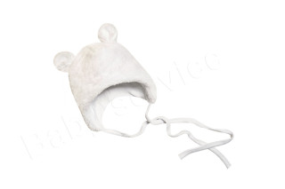 Zimní čepička wellsoft s oušky smetanová Baby Service