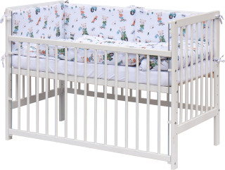 Dětská postýlka s kompletní výbavou Scarlett Peko 120 x 60 cm bílá