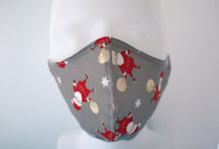 Látková respirační rouška - pro děti 3 - 6 let jednovrstvá Santa Claus