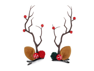 Párty sponky do vlasů vánoční parohy se šípky