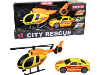 Vrtulník s autem ambulance