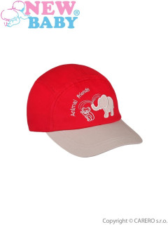 Letní dětská kšiltovka New Baby Animal Friend vel.86 ČERVENÁ