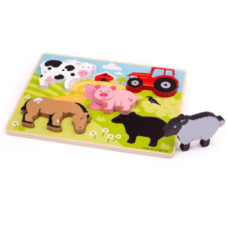 Vkládací puzzle farma Bigjigs Toys