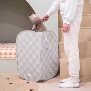 Skládací úložný koš Recycled Checkerboard Beige 3 SPROUTS