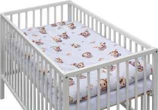 Dětská postýlka s kompletní výbavou bílá 120 x 60 cm Králíček šedý Scarlett