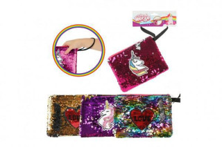 Kabelka na zápěstí s flitry a měníci látkou