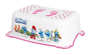 Stupínek protiskluzový Šmoulové Maltex pink