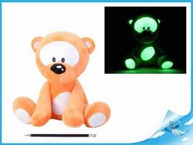 Medvídek plyš svítící ve tmě, oranžový