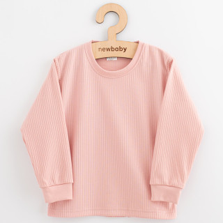 Dětské bavlněné tričko s dlouhým rukávem New Baby Kindergarten pudrovo růžové 