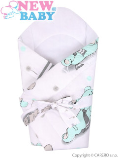 Zavinovačka s kokosovou vyztuží a mašlí New Baby šedý medvídek 