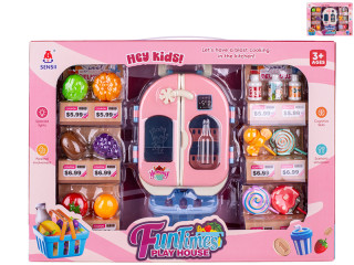 Lednice s doplňky se světlem 14 cm