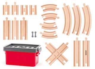 Set kolejí v plastovém boxu, 20 ks