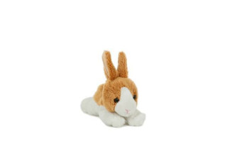 Králík ležící plyšový 11x15 cm hnědo-bílý 0m+