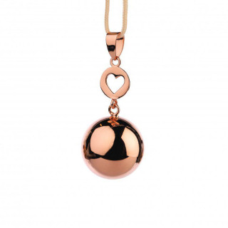 Těhotenská rolnička Fantasy Rose gold heart