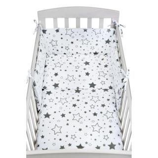 3-dílné ložní povlečení New Baby 90/120 cm hvězdy šedé