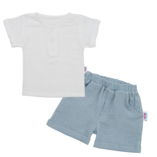 Kojenecká mušelínová soupravička New Baby Summer Nature Collection modrá