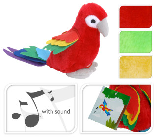 Papoušek se zvukem plyšový