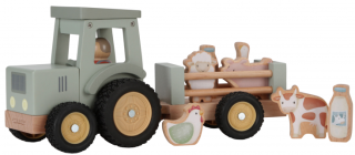 Traktor s přívěsem dřevěný Farma Little Dutch