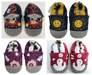 Kožené capáčky Hopi Go Vel. M (6-12 měs.)