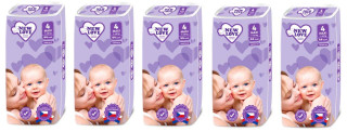 MEGAPACK Dětské jednorázové pleny New Love Premium comfort 4 MAXI 7-18 kg 5x44 ks