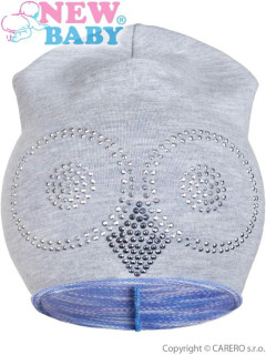 Jarní čepička New Baby sova šedo-fialová vel. 44-48 cm