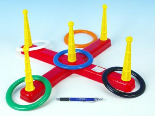 Házecí hra kroužky plast v síťce