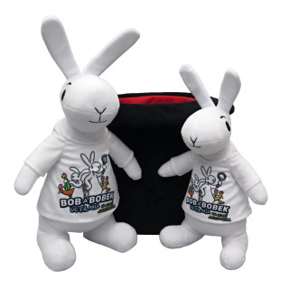Králíci Bob a Bobek ve filmových tričkách a klobouku, 3 dílná sada,